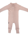 Cotton Modal Zip Long Sleeve Onesie Pink