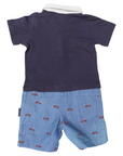 Race Car Short Sleeve Onesie Navy