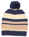 Striped Beanie Navy