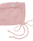 Knit Bonnet with Polkadot Pink