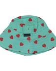 Strawberry Print Sun Hat Green