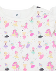 Dancing Unicorn Frill Print Tee Cream