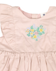 Cotton Lawn Frill Dress Dusty Pink