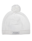 Knitted Beanie White with Pom