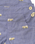 Embroidered Truck Chambray Overall Dark