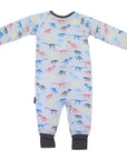 Dinosaur Long Sleeve Zip Onesie Charcoal
