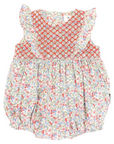 Floral Smocked Sunsuit Red Floral
