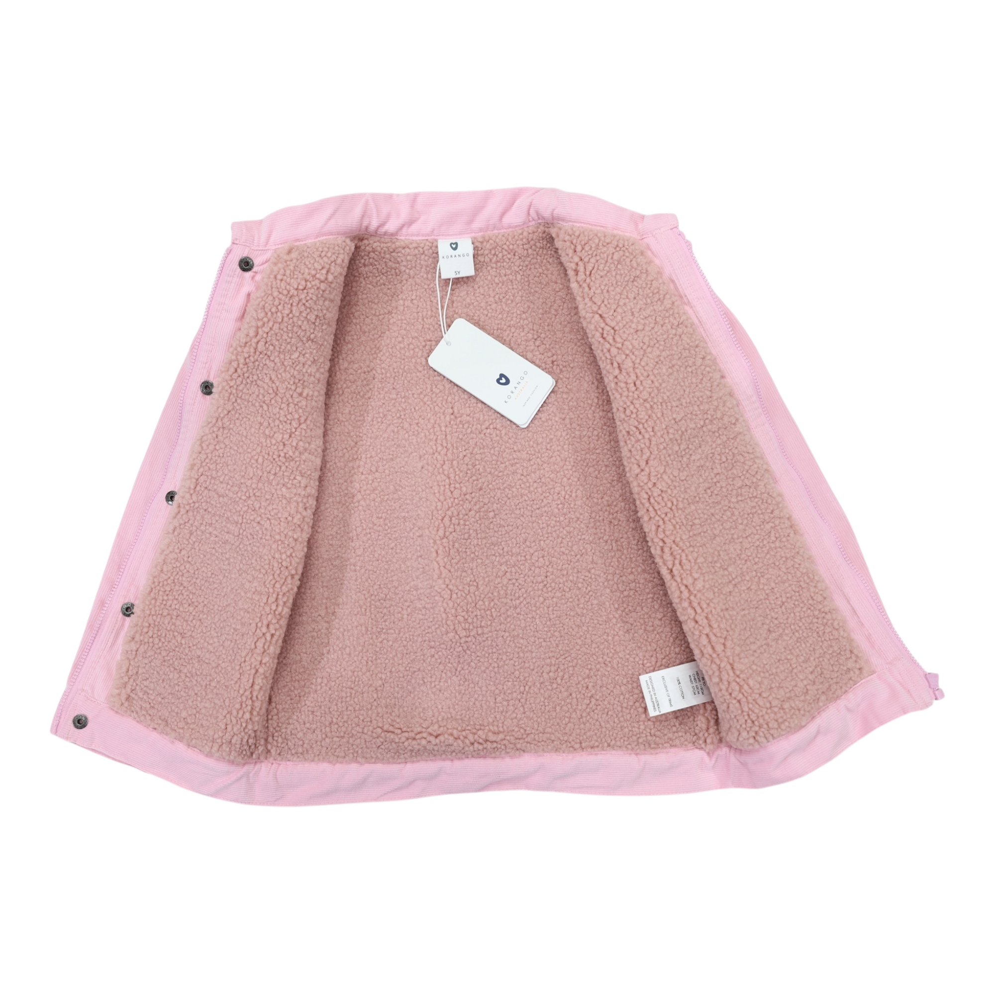 Sherpa Lined Cord Jacket Pink