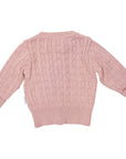 Fine Cable Cardigan Pink