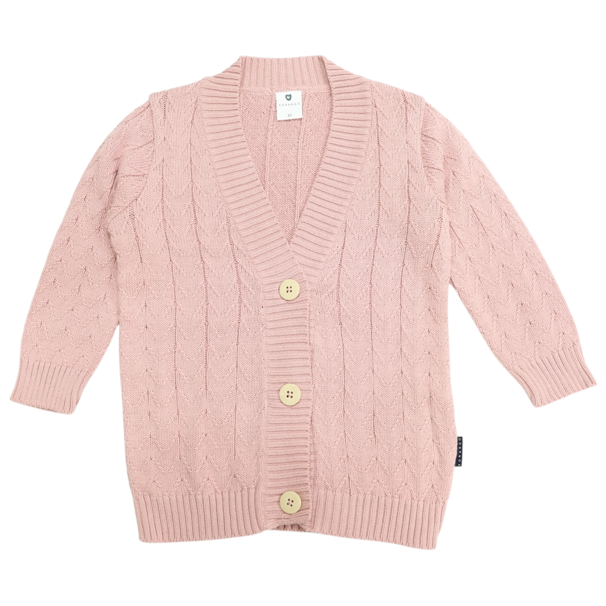 Knit Cardigan Long Dusty Pink