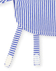 Cotton Legionnaires Sun Hat Deep Blue Stripe