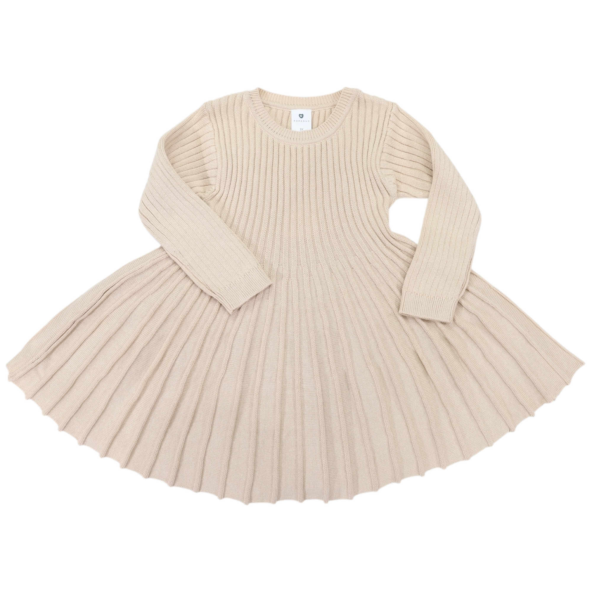 Swing Knit Dress Beige