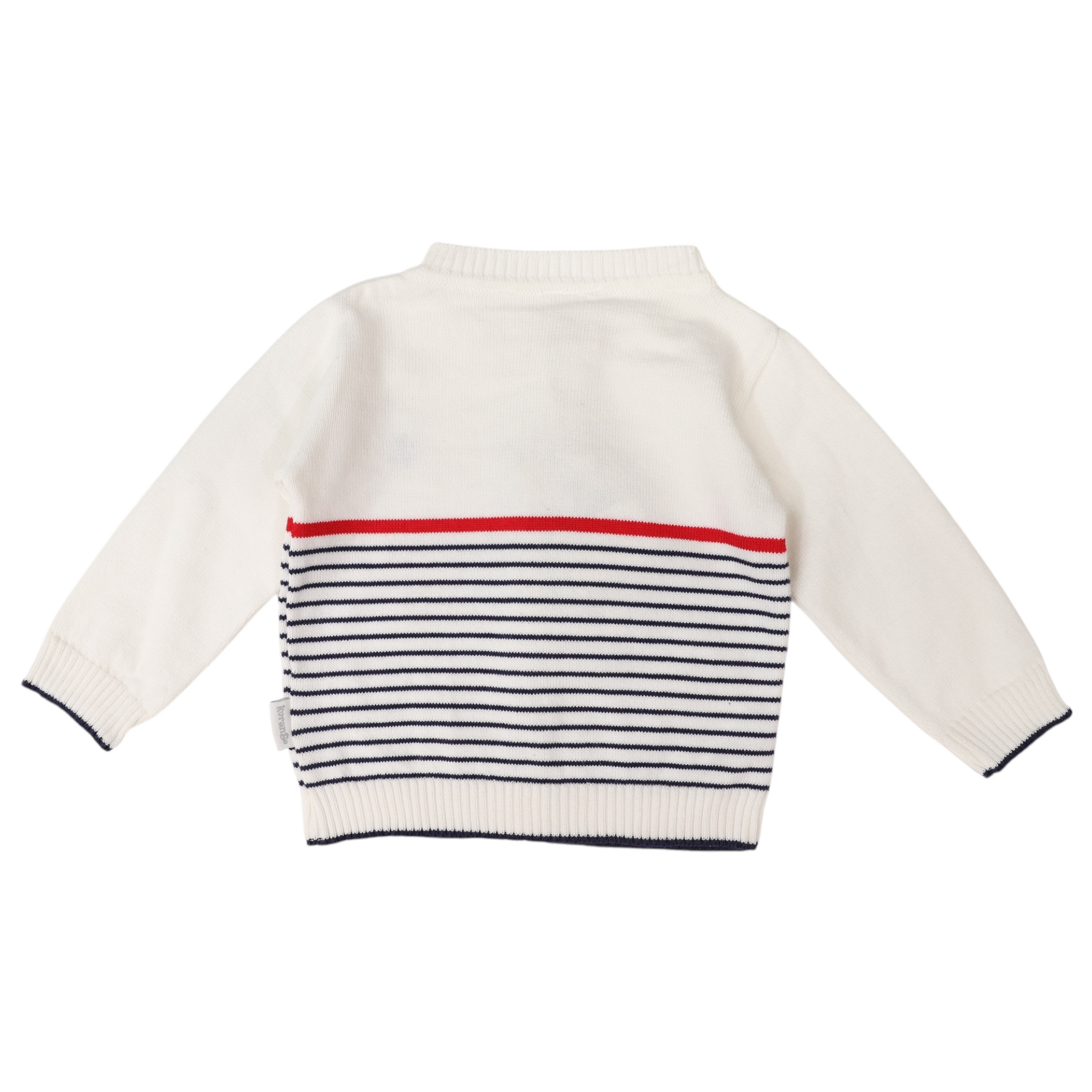 Striped Cardigan with Anchor embroidery