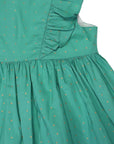 Gold Spot Frill Dress Green