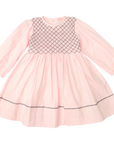 Long Sleeve Smocked Dress Pink