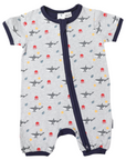 Under the Sea Short Sleeve Zip Onesie Grey