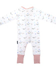 Narwhal Zip Onesie White