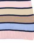 A-line Striped Knit Dress Blue