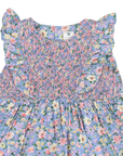 Smocked Floral Dress Blue Floral