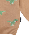T-REX Embroidered Knit Sweater Chestnut