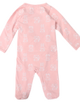 Organic Cotton Long Sleeve Romper Pink Print