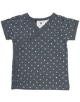 Organic Cotton Short Sleeve Top Charcoal Spot