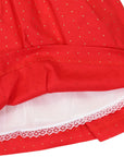 Gold Spot Frill Dress Red