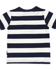 Truck Applique Tee Navy Stripe
