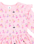 Dancing Unicorn Print Dress Pink