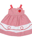 Strawberry Seersucker Dress Red