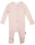 Cotton Modal Double Zip Romper Dusty Pink