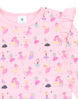 Dancing Unicorn Frill Print Tee Pink