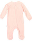 Velour Romper with Bunny Applique Pink
