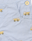 Embroidered Truck Chambray Overall Light