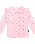 Collared Frill Top Pink