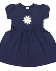 Flower Cotton Dress Navy
