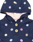 Polkadot Knit Dress Navy