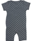 Organic Cotton Short Sleeve Romper Charcoal Spot