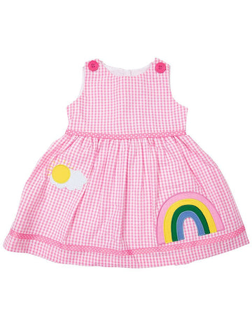 Seersucker Rainbow Dress Hot Pink