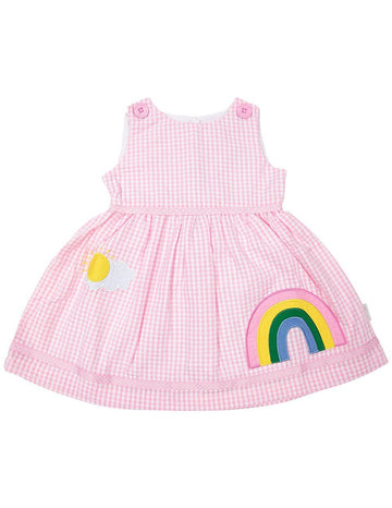 Seersucker Rainbow Dress Pink