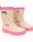 Unicorn & Rainbows Gumboot Dusty Pink