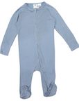 Double Zip Cotton Modal Romper Dusty Blue