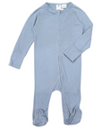 Double Zip Cotton Modal Romper Dusty Blue