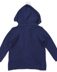 Hood Lined Knit Jacket with Pocket Navy