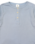 Cotton Modal Henley Top Blue