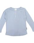 Cotton Modal Henley Top Blue