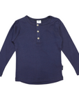 Cotton Modal Henley Top Navy