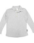 Cotton Modal Long Sleeve Polo Grey Marle