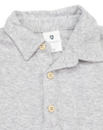 Cotton Modal Long Sleeve Polo Grey Marle