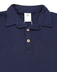 Cotton Modal Long Sleeve Polo Navy